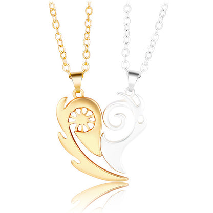Magnetic Sun and Moon Couple Necklaces Set