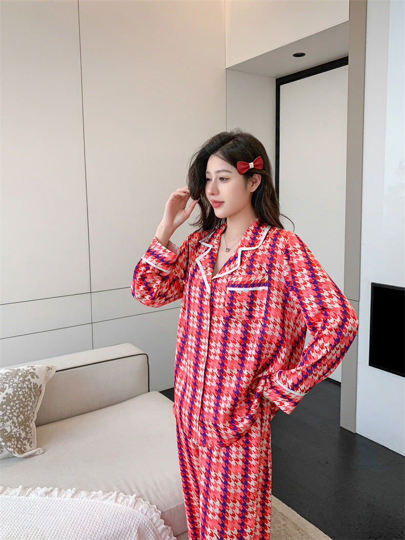 Women Pajamas Set – Chic Houndstooth Loungewear