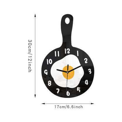 Egg Pan Shaped Kitchen Wall Décor Clock – Fun and Playful Design