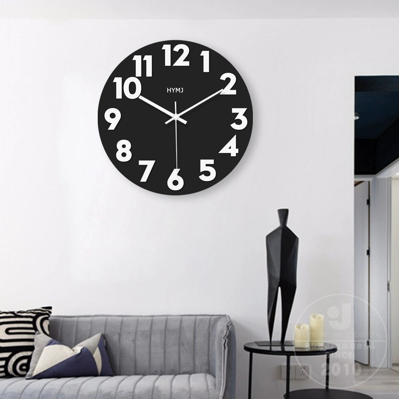 Big Numbers Minimalist Analog Silent Wall Clock