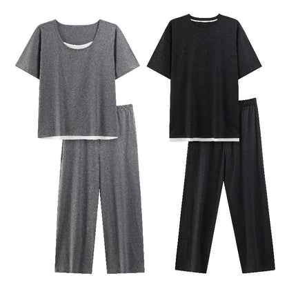 Minimalist Couple PJs - Matching Cotton Long Sleeve Set