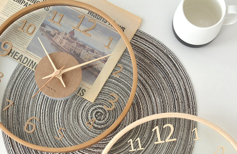 Leaf Hands Solid Wood Analogue Wall Clock (10")