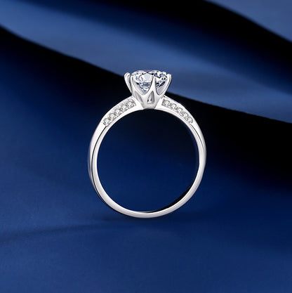 Engravable 1 Carat Moissanite Diamond Ring for Her