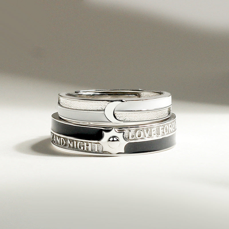 Custom Sun and Moon Matching Rings for Couples