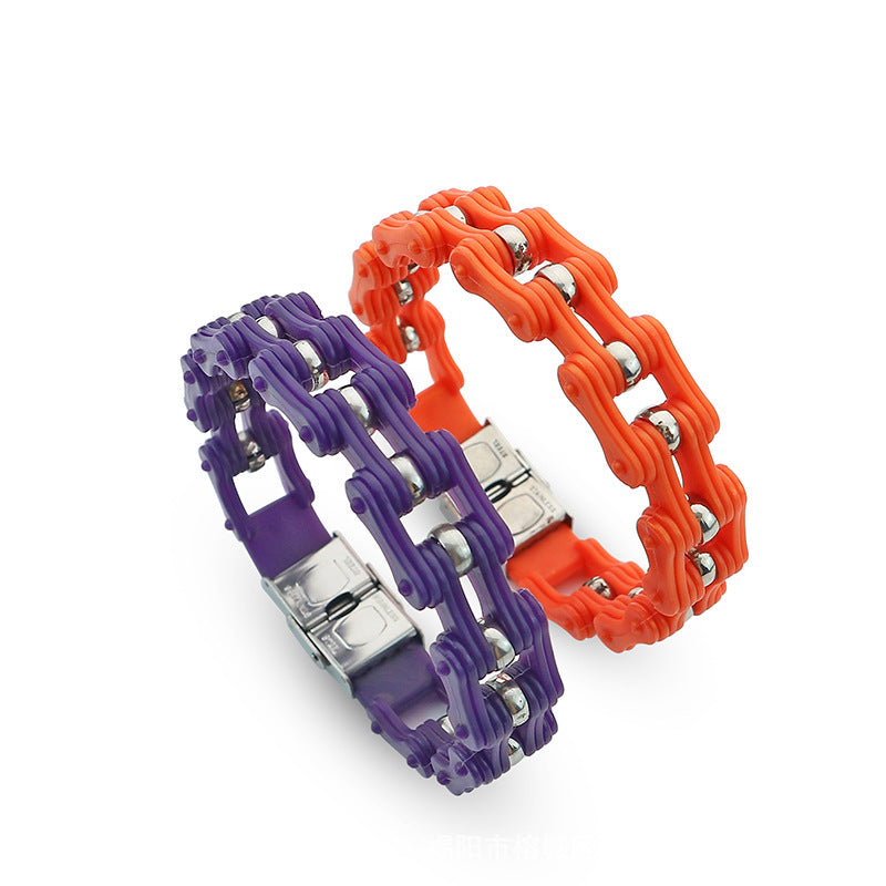 Bike Chain Promise Bracelets Set for Couples