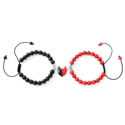 Magnetic Hearts Beads Couple Bracelets Set