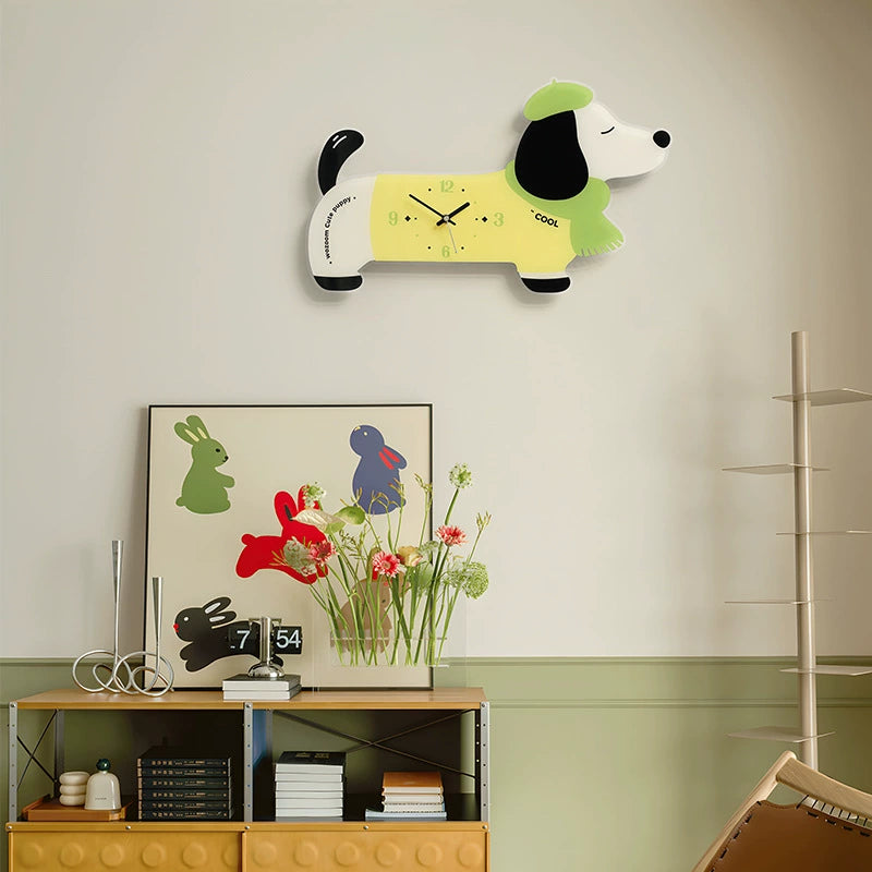 Silent Dachshund Acrylic Wall & Desk Clock