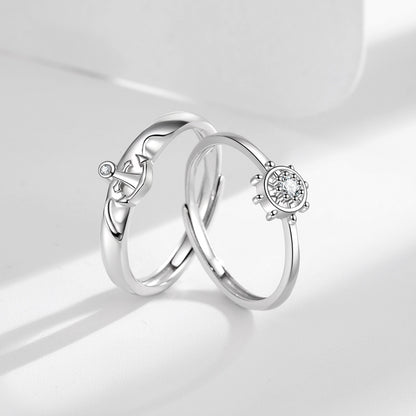 Matching Anchor Romantic Rings Gift for Couples