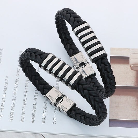 Matching Leather Braided Bracelets for Couples