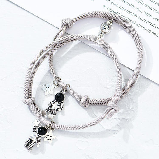 Astronauts Magnetic Connecting Couple Bracelets Set