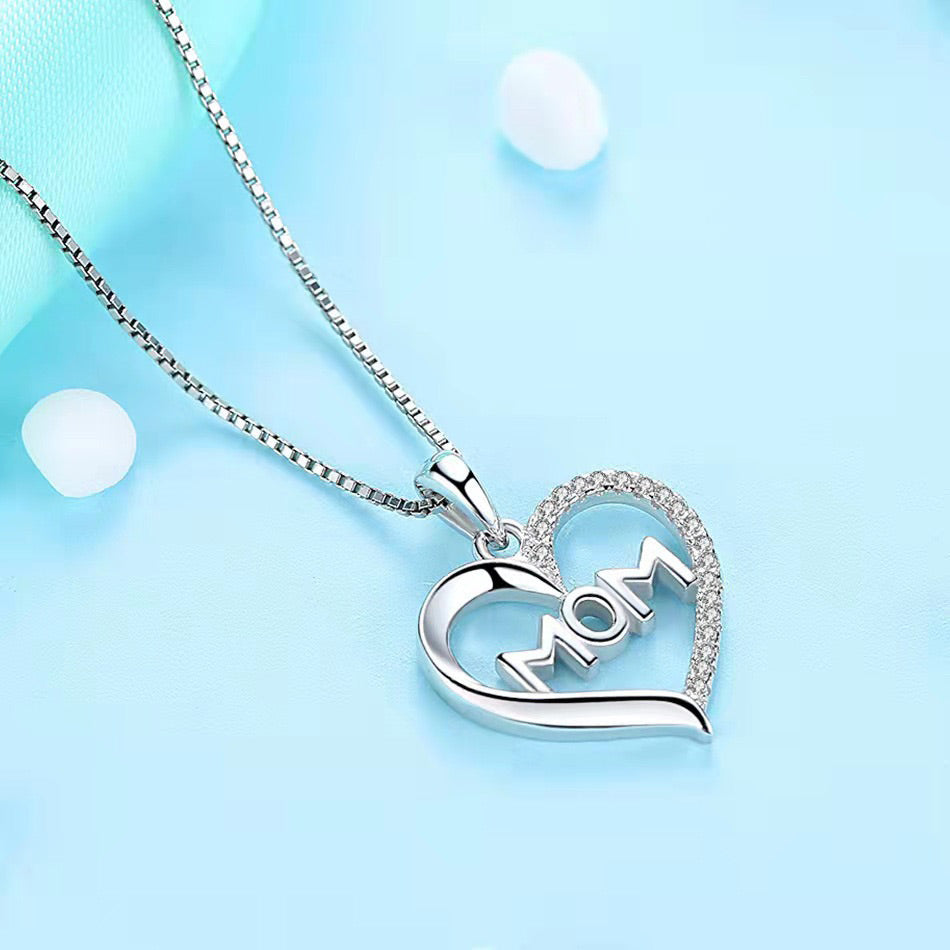 Gift for Mom Heart Pendant Necklace