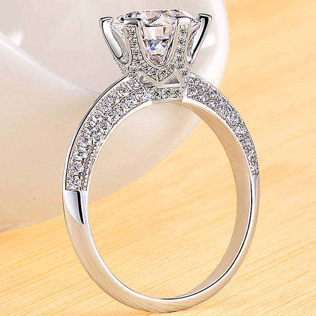 0.6ct Round Diamond Womens Wedding Ring with Name