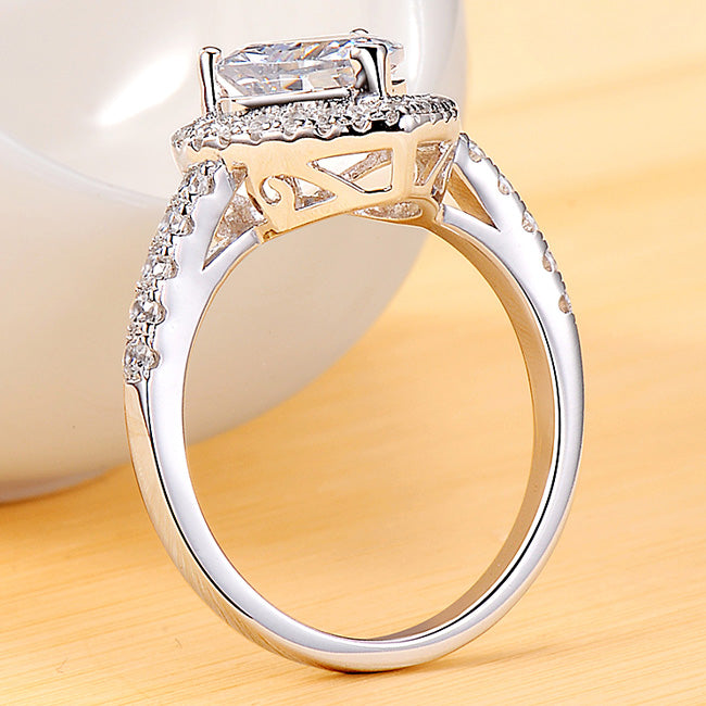 Customized 0.6 Carat Heart Diamond Promise Ring for Her