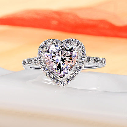 Customized 0.6 Carat Heart Diamond Promise Ring for Her