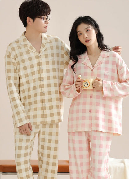 Matching Pajamas Set for Couples Pure Cotton