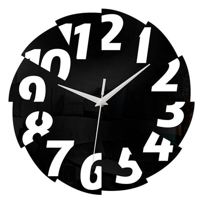 Big Numeral Cutout Silent Wall Clock — 12" Acrylic