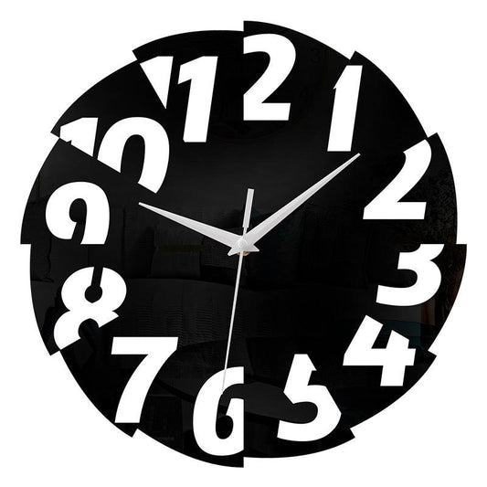 Big Numeral Cutout Silent Wall Clock — 12" Acrylic