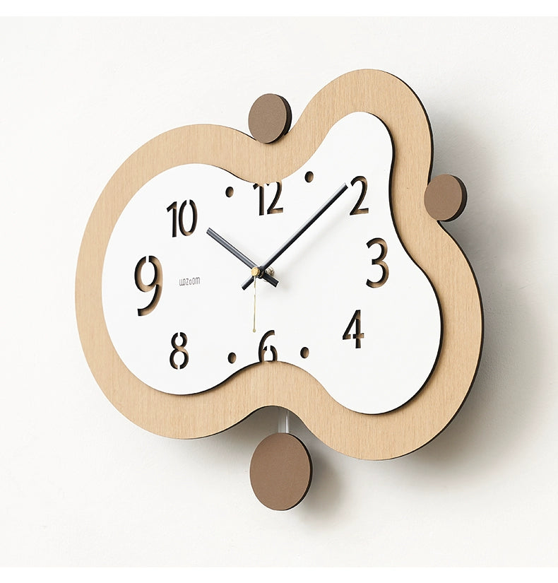 Odd Shaped Analog Silent Pendulum Wall Clock