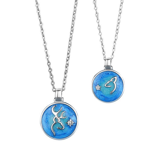 Matching Enamel Disc Bff Necklaces Set