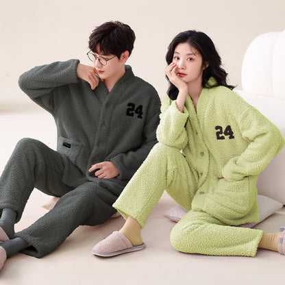 Boyfriend and Girlfriend Matching Flannel PJs Set