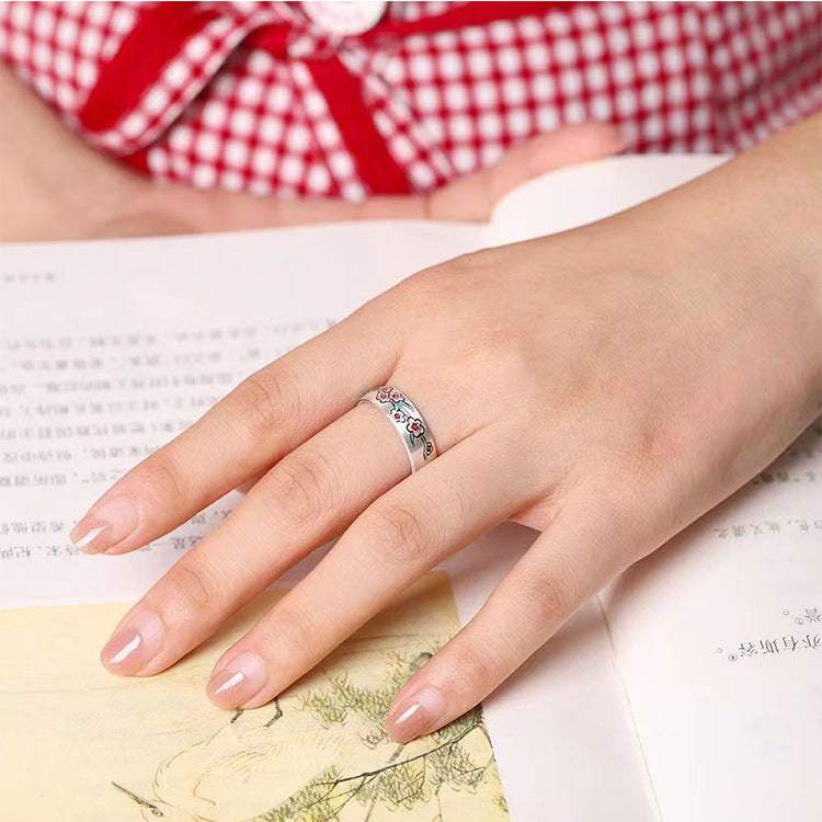 Japanese Lace Rings Blossom Japanese Theme Couple Rings Set – Gullei