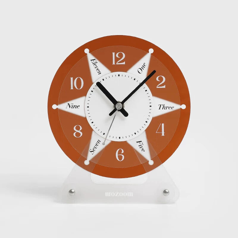 Blue Splatter Silent Acrylic Table Clock