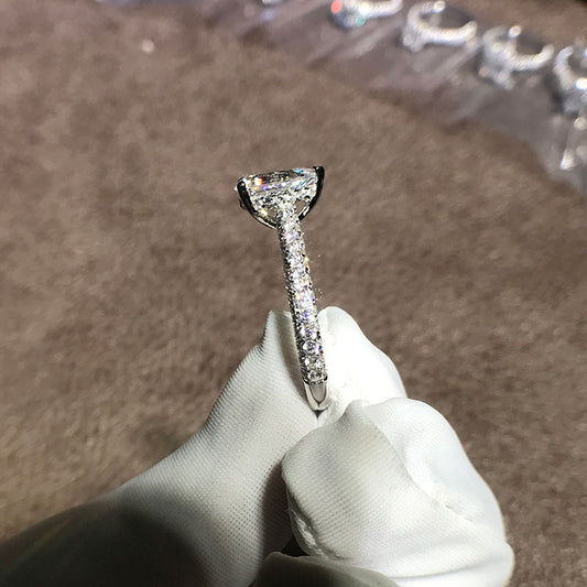 1 Carat Tear Drop Sona Diamond Ring