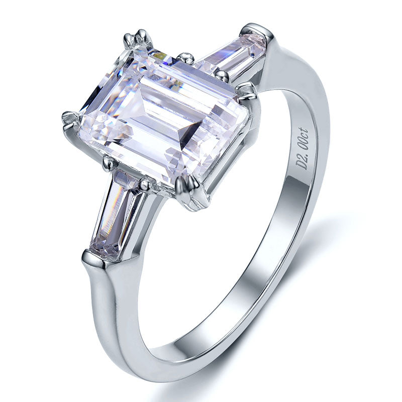 1 Carat Emerald Cut Diamond Engagement Ring