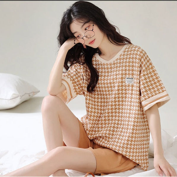 Two-Piece Cotton Pajamas Set for Women - Pure Cotton