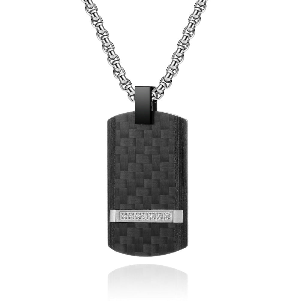 Engravable Military Pendant Mens Necklace