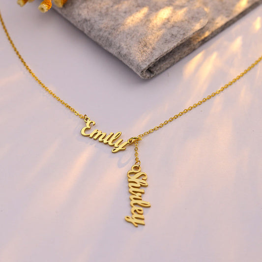 Personalized Two Custom Names Necklace