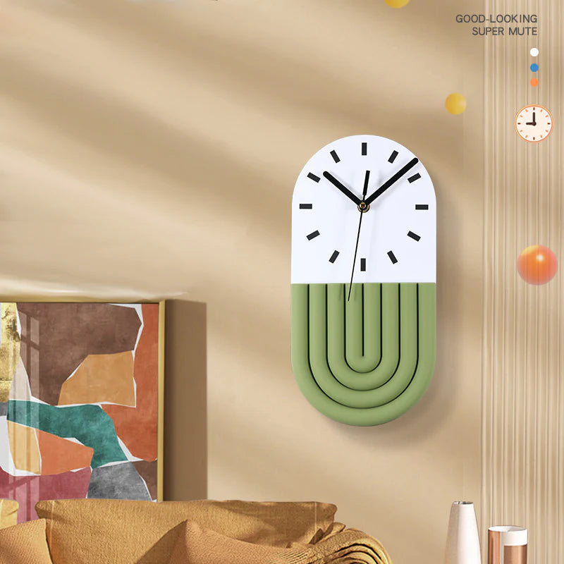 Arch Capsule Silent Wall Clock — 12" x 6" Acrylic