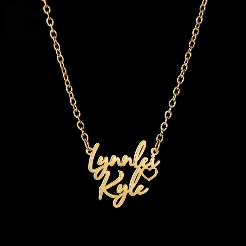 Personal Cursive Couples Name Necklace