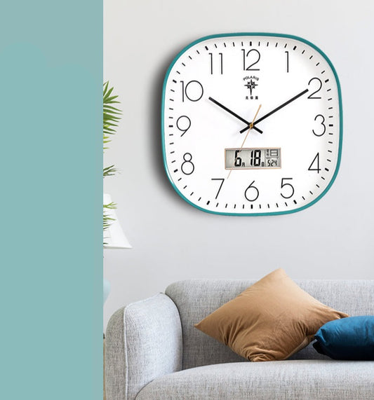 Minimalist Analog and Digital Silent Wall Clock