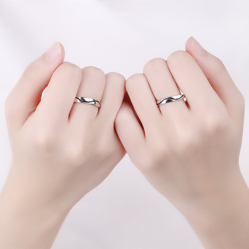 Engraved Infinite Love Promise Rings Set for Couples