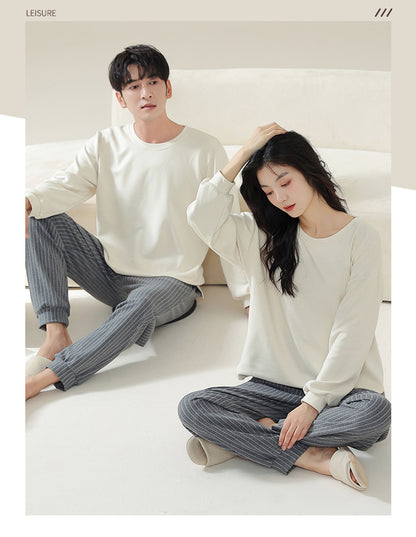 His and Hers Matching PJs Loungewear Set Pure Cotton