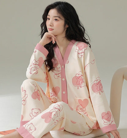 Long Sleeve Women Pajamas Loungewear Set