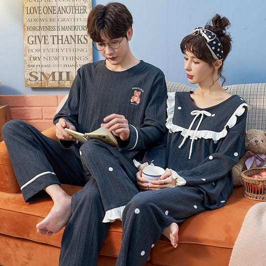 Pajamas Set for Couples Bear Design 100% Cotton