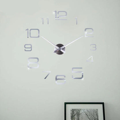 DIY Sticker Long Hands Wall Clock – Customizable & Silent Design