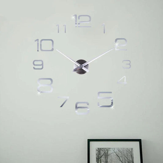 DIY Sticker Long Hands Wall Clock – Customizable & Silent Design