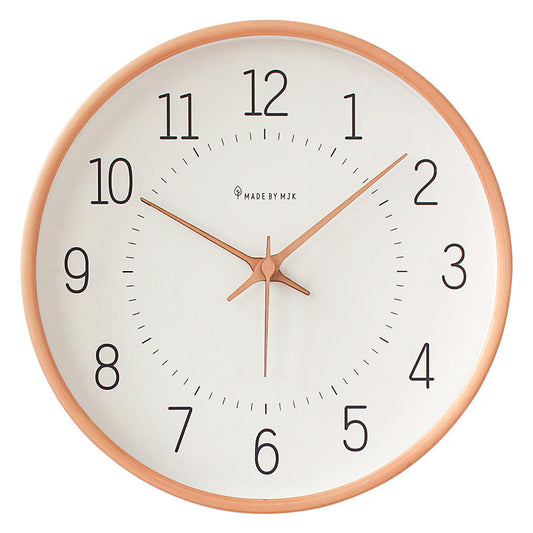 Japanese Minimalist Silent Wall Clock – 12" Solid Wood