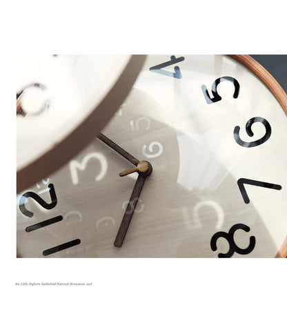 Nordic Silent Wall Clock – Solid Wood, 12" (Non-Ticking)