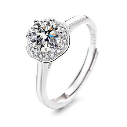 1 Carat Moissanite Diamond Flower Ring