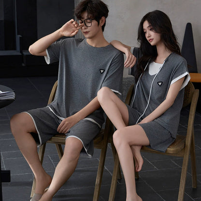Soft Modal Couple PJs - Matching Short Sleeve Set