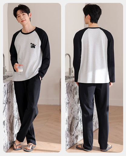 Playful Pet-Lover Couple Pajamas – Cotton Dog Print Lounge Set by Gullei