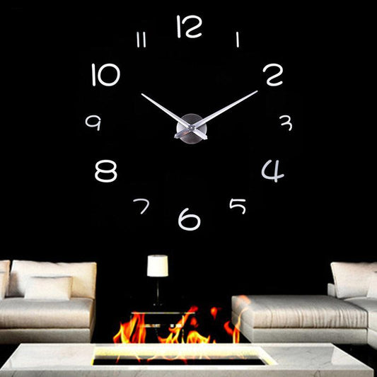 3D Sticker DIY Luminous Silent Wall Clock – Glow-in-the-Dark Custom Design