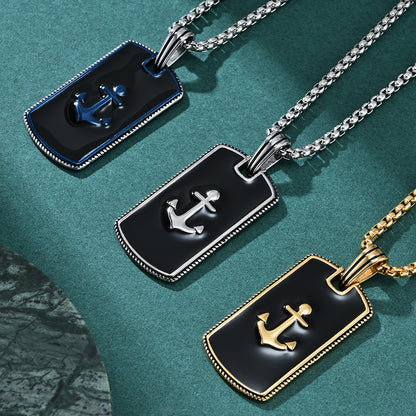 Engraved Military Pendant Army Mens Necklace