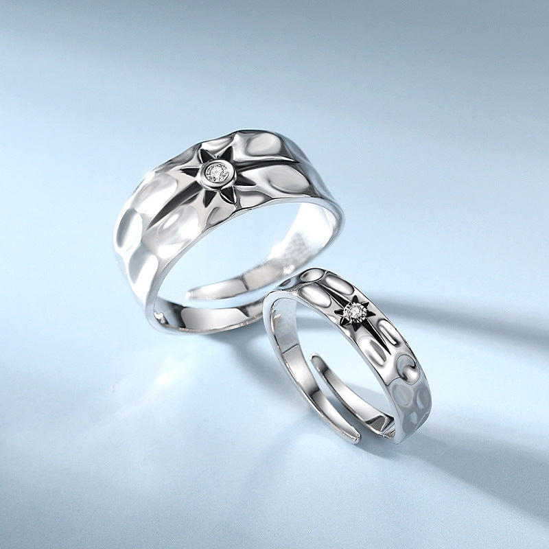 Guardian Star Matching Adjustable Size Rings for Couples