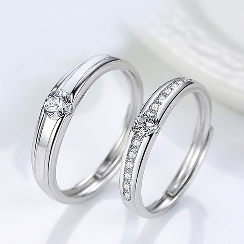 Custom Zirconium Rings Set for Couples