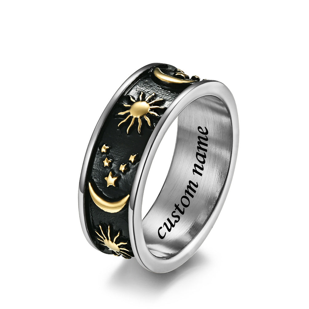 Sun and Moon Mens Promise Ring